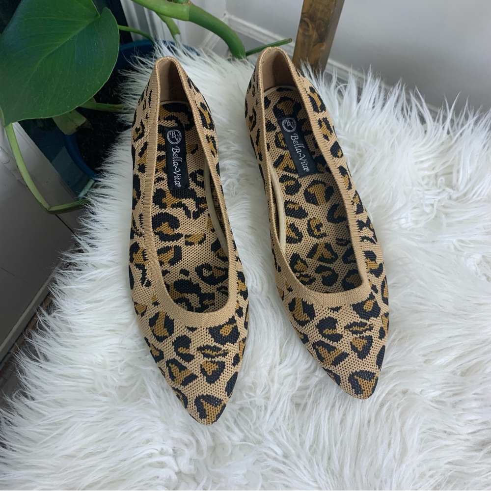 BELLA VITA Leopard Print Mireya Knit Flat